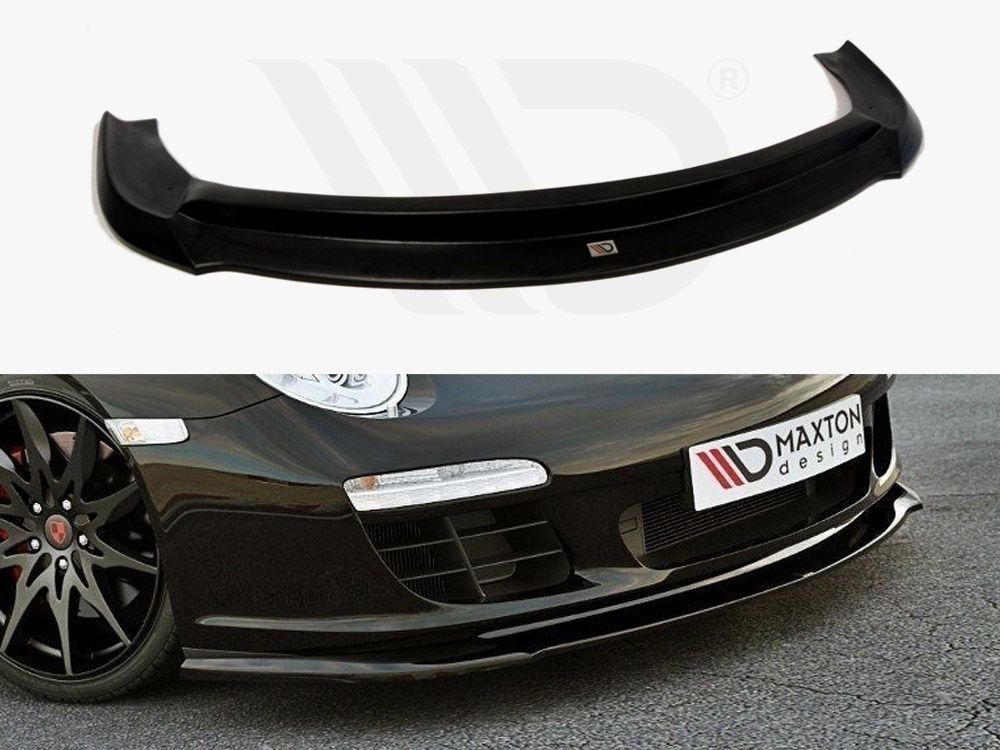 Maxton Design Gloss Black Front Splitter Porsche 911 Carrera 997.2 Facelift (2009-11), view 1