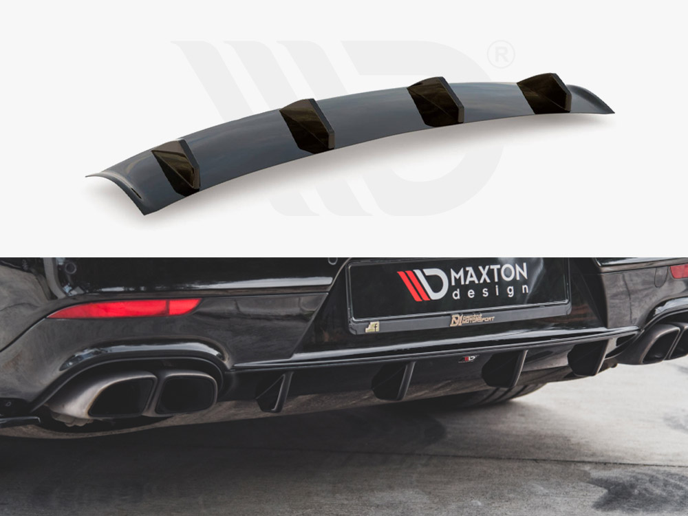 Maxton Design Gloss Black Rear Valance Porsche Panamera Turbo 970 Facelift (2013-2016), view 1