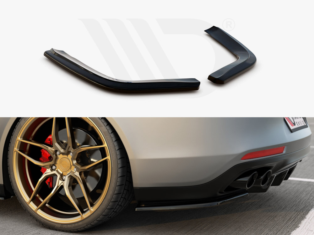 Maxton Design Gloss Black Rear Side Splitters Porsche Panamera Gts 971 (2019-), view 1