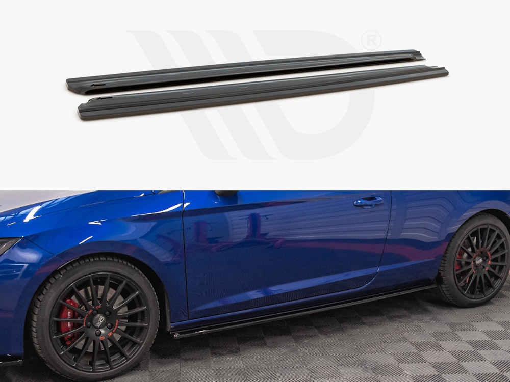 Maxton Design Gloss Black Side Skirts Splitters Seat Leon Cupra/ Fr Sc Mk3/ Mk3 Facelift (2013-2019), view 1