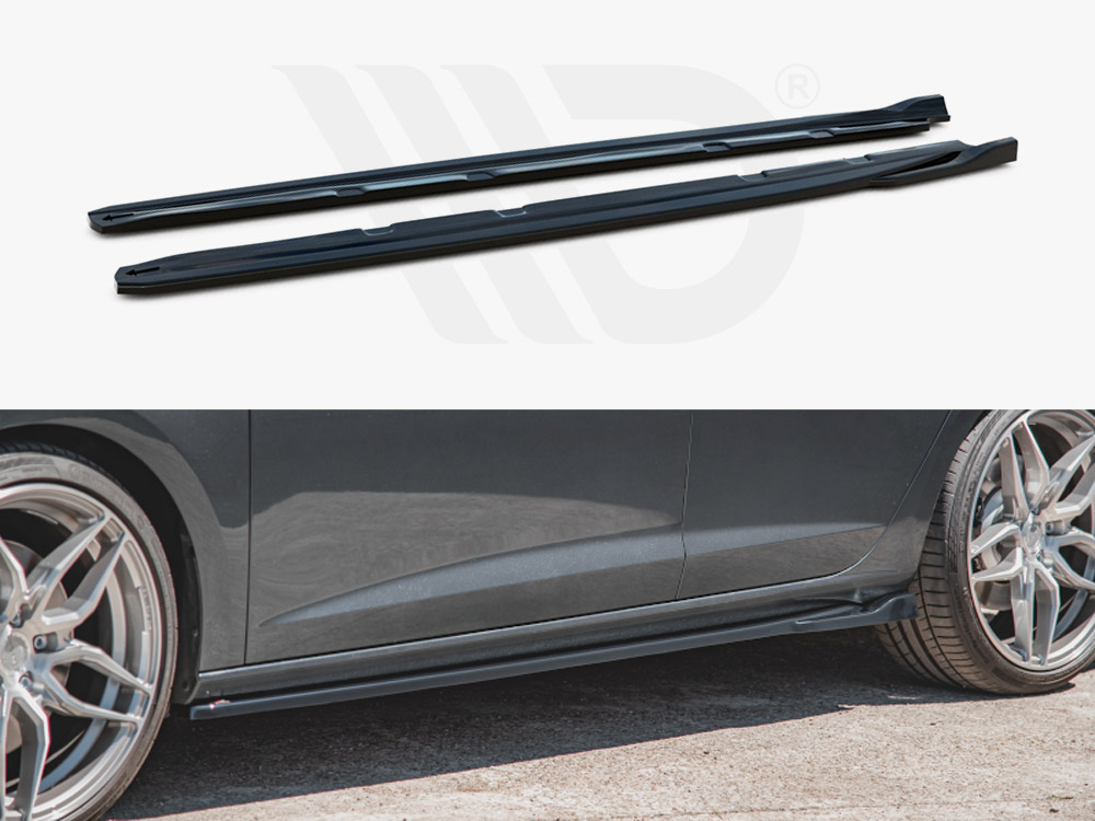 Maxton Design Gloss Black Side Skirts Splitters V4 Seat Leon Cupra/ Fr Mk3 Facelift (2017-2019), view 1