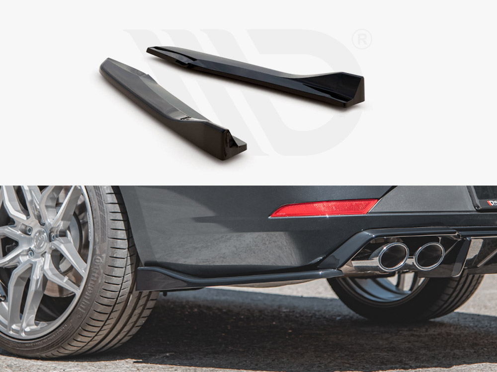 Maxton Design Gloss Black Rear Side Splitters V.3 Seat Leon Cupra Mk3 Facelift Estate (2017-2019), view 1