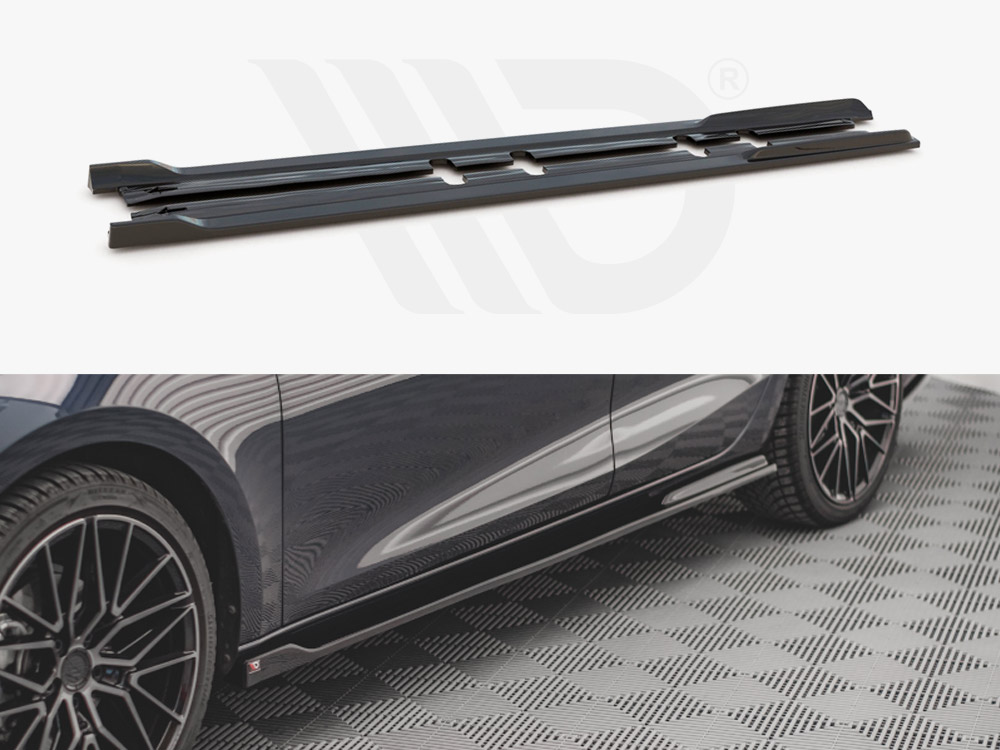 Maxton Design Gloss Black Side Skirts Diffusers V2 Seat Leon Fr Mk4 (2020-), view 1