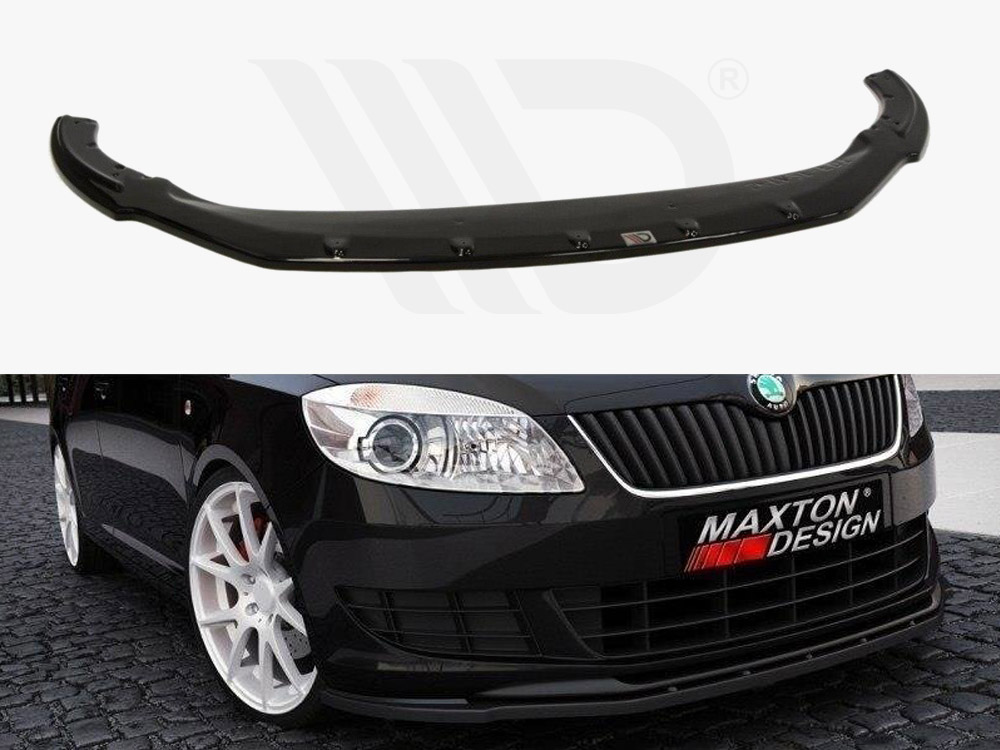 Maxton Design Gloss Black Front Splitter Skoda Fabia Ii Facelif Model, Standard Bumper, view 1