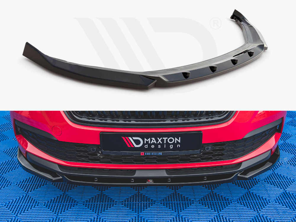 Maxton Design Gloss Black Front Splitter V1 Skoda Kamiq (2019-), view 1