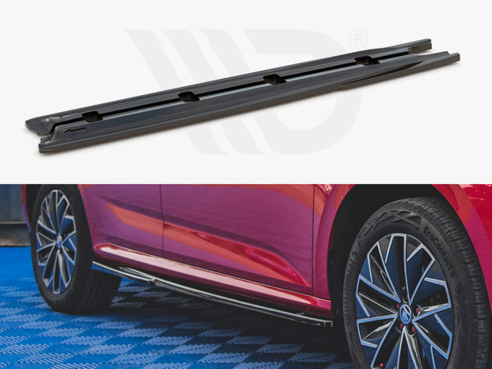 Maxton Design Gloss Black Side Skirts Diffusers Skoda Kamiq (2019-), view 1