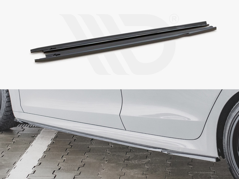 Maxton Design Gloss Black Side Skirts Diffusers V1 Skoda Octavia Rs Mk4 (2020-), view 1