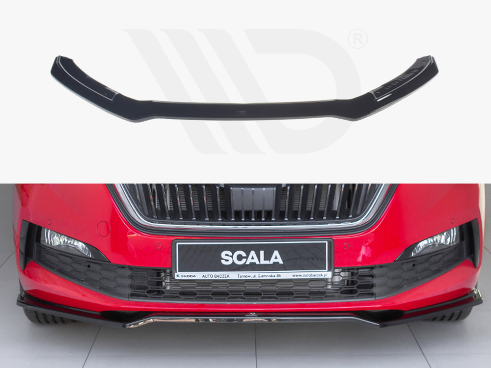 Maxton Design Gloss Black Front Splitter V.2 Skoda Scala (2019-Up), view 1