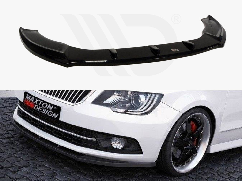 Maxton Design Gloss Black Front Splitter Skoda Superb Ii Facelift Model, view 1