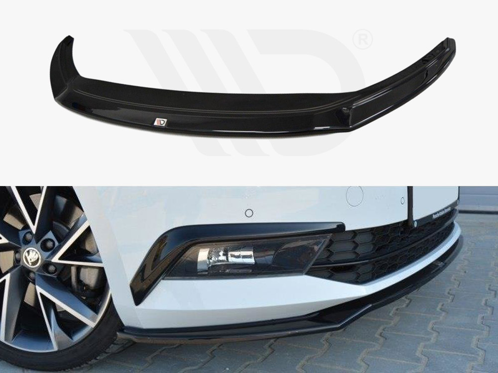 Maxton Design Gloss Black Front Splitter V.2 Skoda Superb Iii, view 1