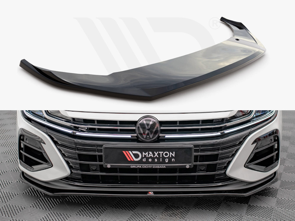 Maxton Design Gloss Black Front Splitter V.3 VW Arteon R (2020-), view 1