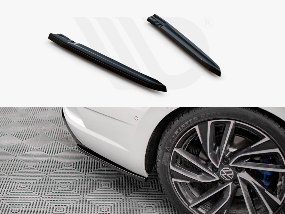 Maxton Design Gloss Black Rear Side Splitters VW Arteon R (2020-), view 1