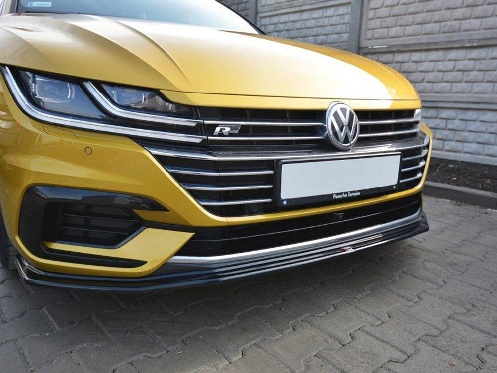 Maxton Design Gloss Black Front Splitter V.1 VW Arteon R-Line, view 1