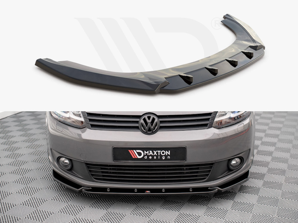 Maxton Design Gloss Black Front Splitter VW Caddy Mk3 Facelift (2010-2015), view 1