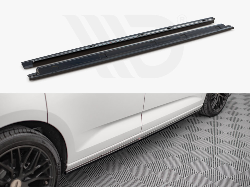 Maxton Design Gloss Black Side Skirts Diffusers VW Caddy Mk5 (2020-), view 1