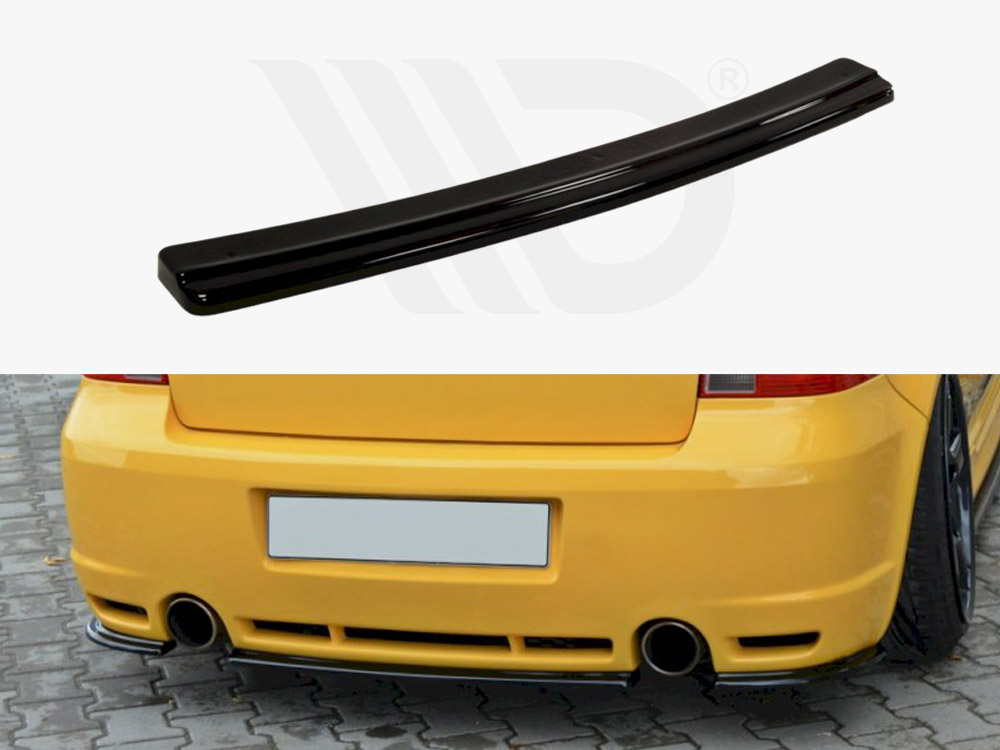 Maxton Design Gloss Black Central Rear Splitter VW Golf 4 R32, view 1