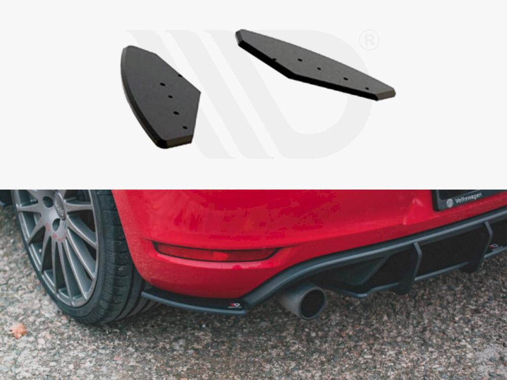Maxton Design Black Racing Durability Rear Side Splitters VW Golf GTI Mk6 (2008-2012), view 1