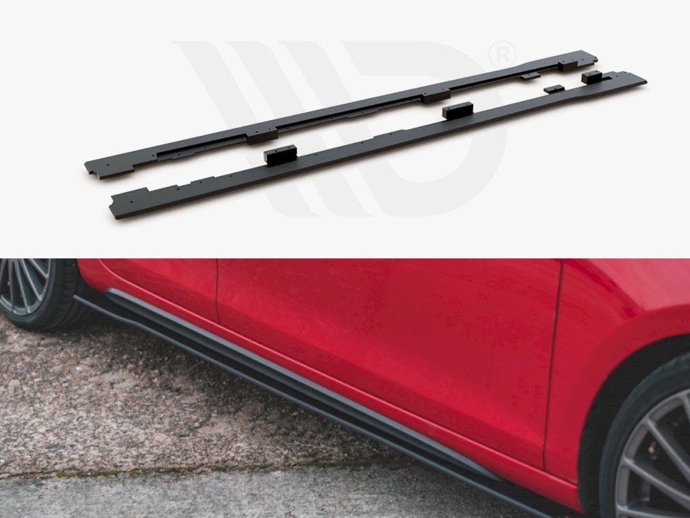 Maxton Design Black Racing Durability Side Skirts Diffusers VW Golf GTI Mk6 (2008-2012), view 1