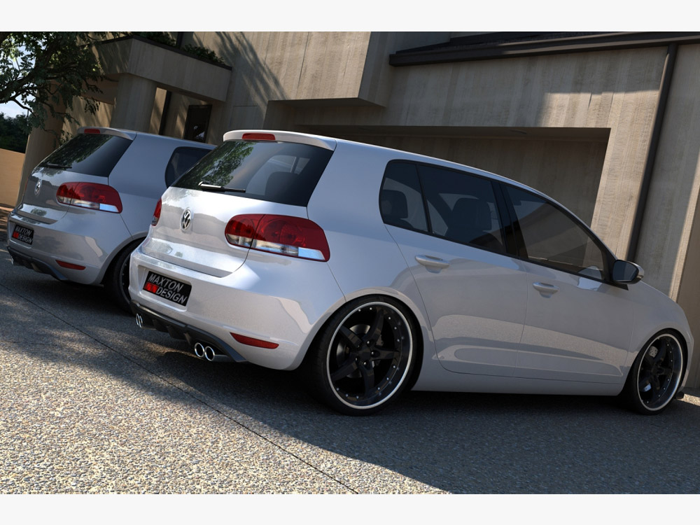 Maxton Design Gloss Black Rear Valance VW Golf VI With 2 Exhaust Hole, view 1