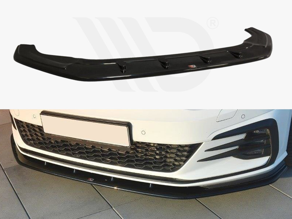 Maxton Design Gloss Black Front Splitter V.1 VW Golf GTI 7.5 (2017-19), view 1