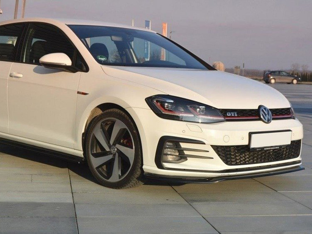Maxton Design Gloss Black Front Splitter V2 VW Golf GTI 7.5 (2017-), view 1