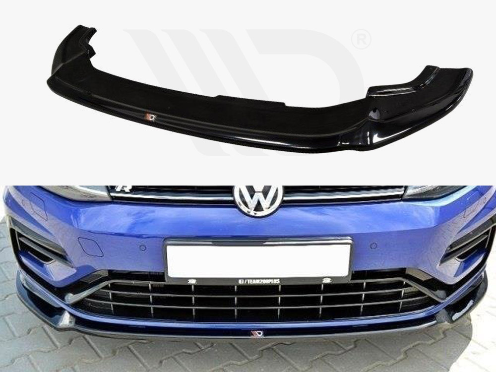 Maxton Design Gloss Black Front Splitter V.3 VW Golf R 7.5 (2017-19), view 1