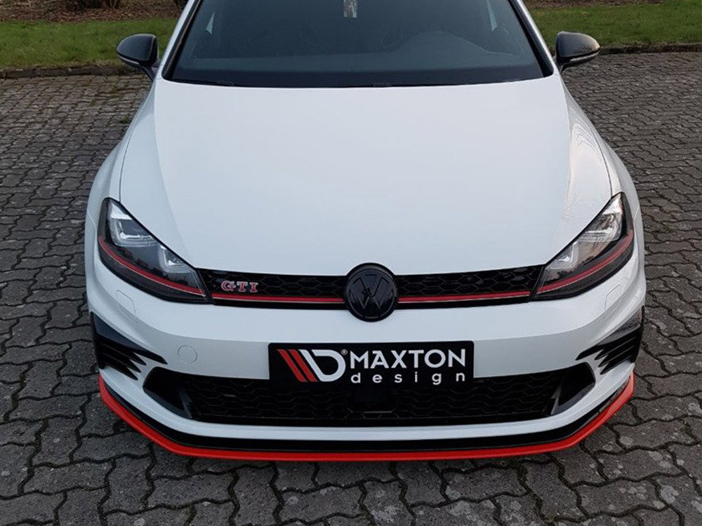 Maxton Design Gloss Black Front Splitter VW Golf Mk7 GTI Clubsport (2016-2017), view 1