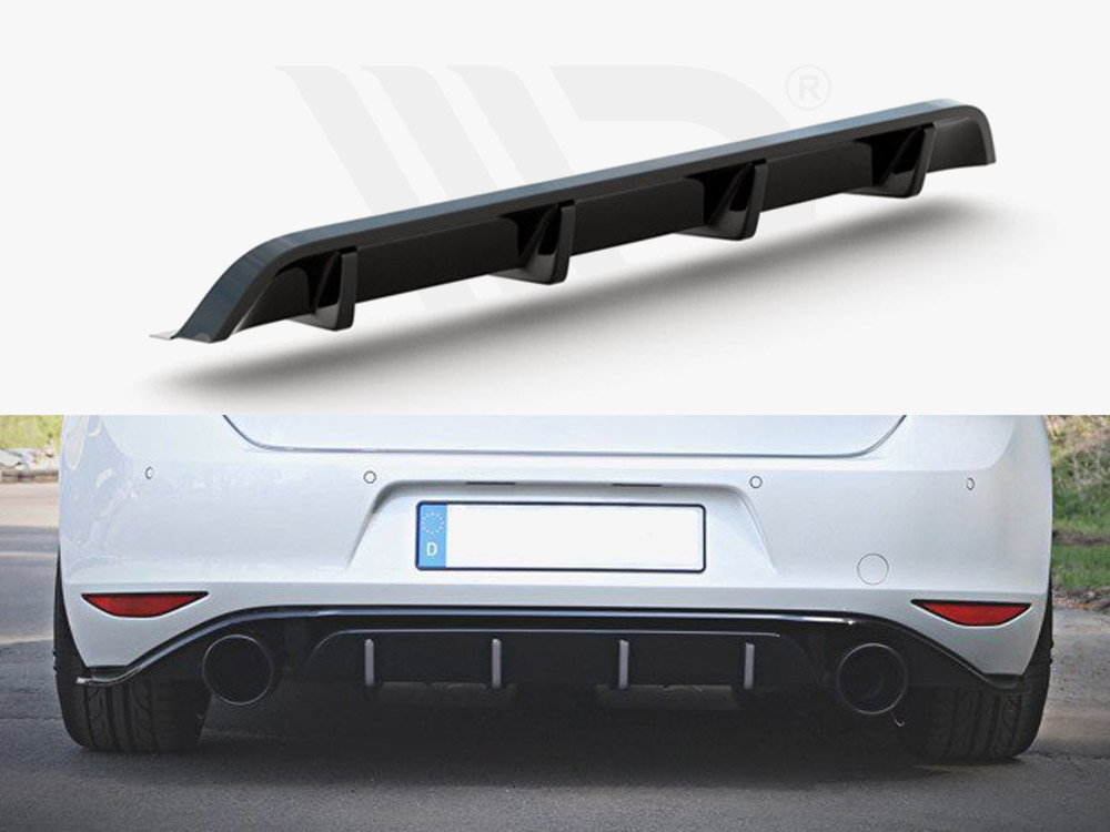 Maxton Design Gloss Black Rear Valance VW Golf Mk7 GTI Clubsport (2016-2017), view 1