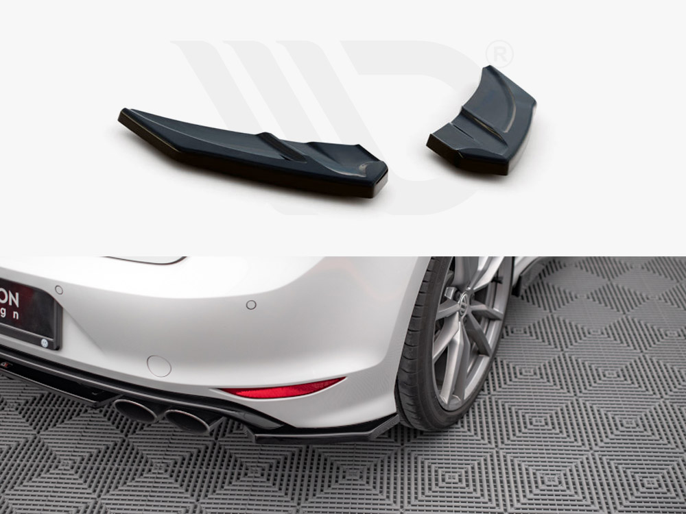 Maxton Design Gloss Black Rear Side Splitters V.3 VW Golf R Mk7 (2013-2016), view 1