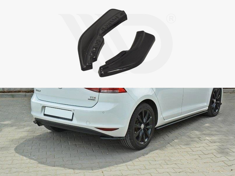 Maxton Design Gloss Black Rear Side Splitters VW Golf Mk7 Standard (2012-2016), view 1