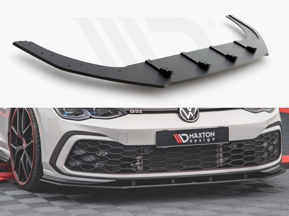 Maxton Design Black Racing Durability Front Splitter VW Golf 8 GTI / R-Line (2020-), view 1
