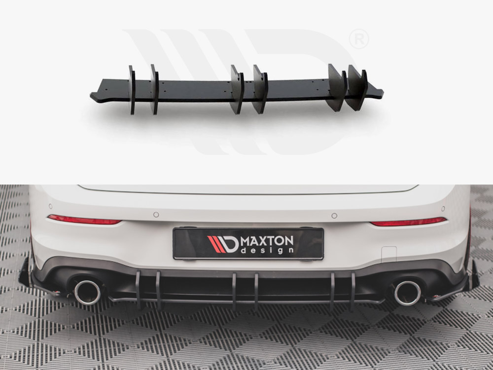 Maxton Design Black Racing Durability Rear Diffuser V2 VW Golf 8 GTI (2020-), view 1