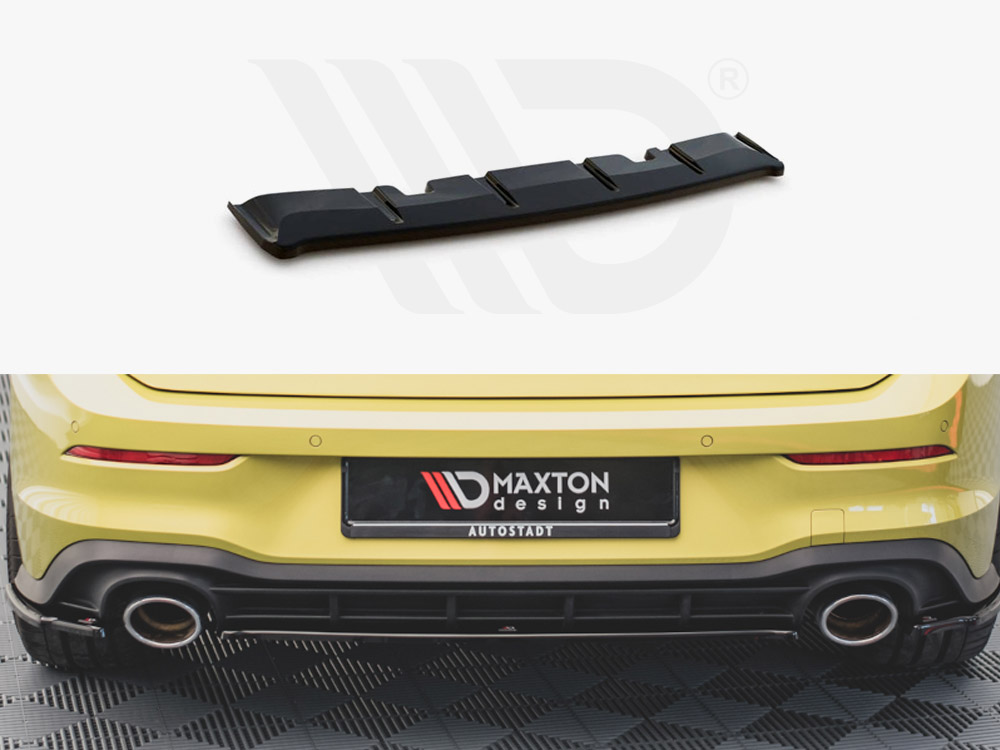 Maxton Design Gloss Black Central Rear Splitter VW Golf 8 GTI Clubsport (2020-), view 1