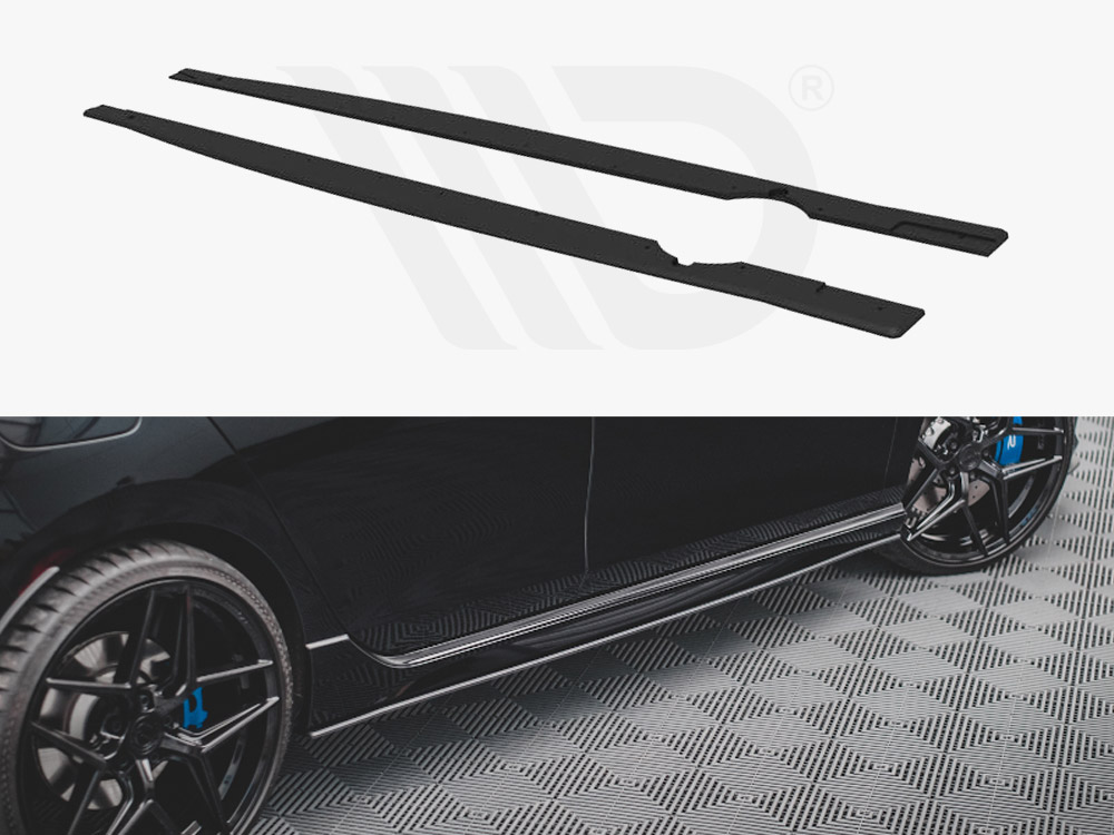 Maxton Design Black Street Pro Side Skirts Diffusers VW Golf R Mk8 (2020-), view 1