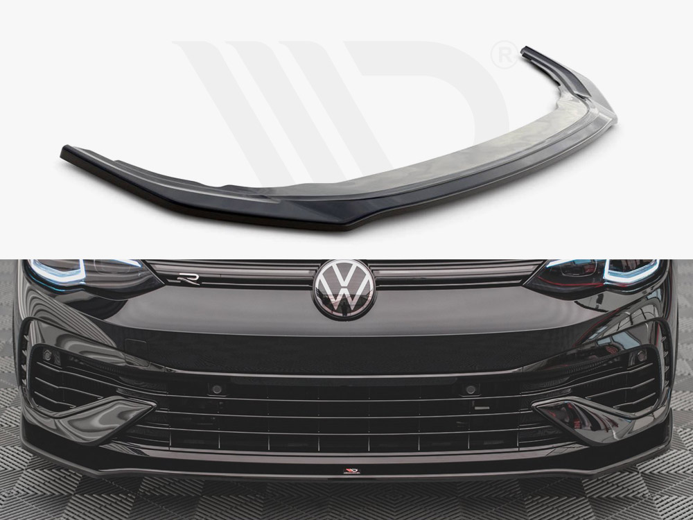 Maxton Design Gloss Black Front Splitter V.3 VW Golf R Mk8 (2020-), view 1