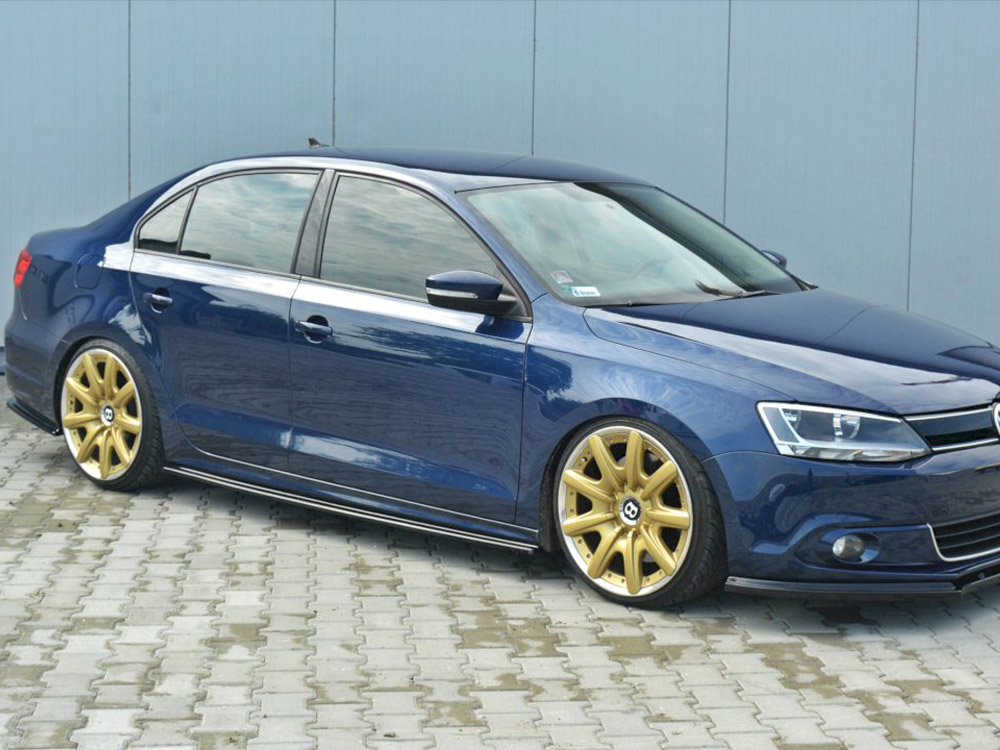 Maxton Design Gloss Black Side Skirts Splitters VW Jetta Mk6 Sedan Pre-Facelift (2011-2014), view 1