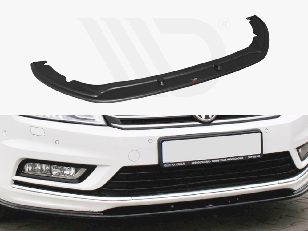 Maxton Design Gloss Black Front Splitter V.1 VW Passat B7 R-Line (2010-2014), view 1