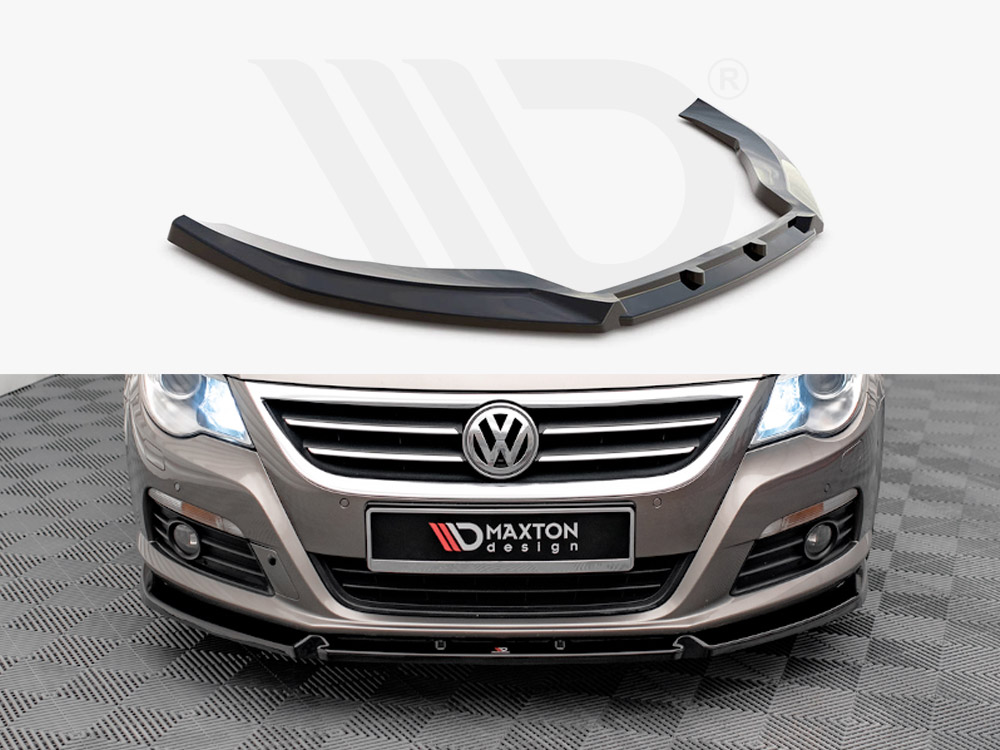 Maxton Design Gloss Black Front Splitter V.3 VW Passat Cc (2008-2012), view 1