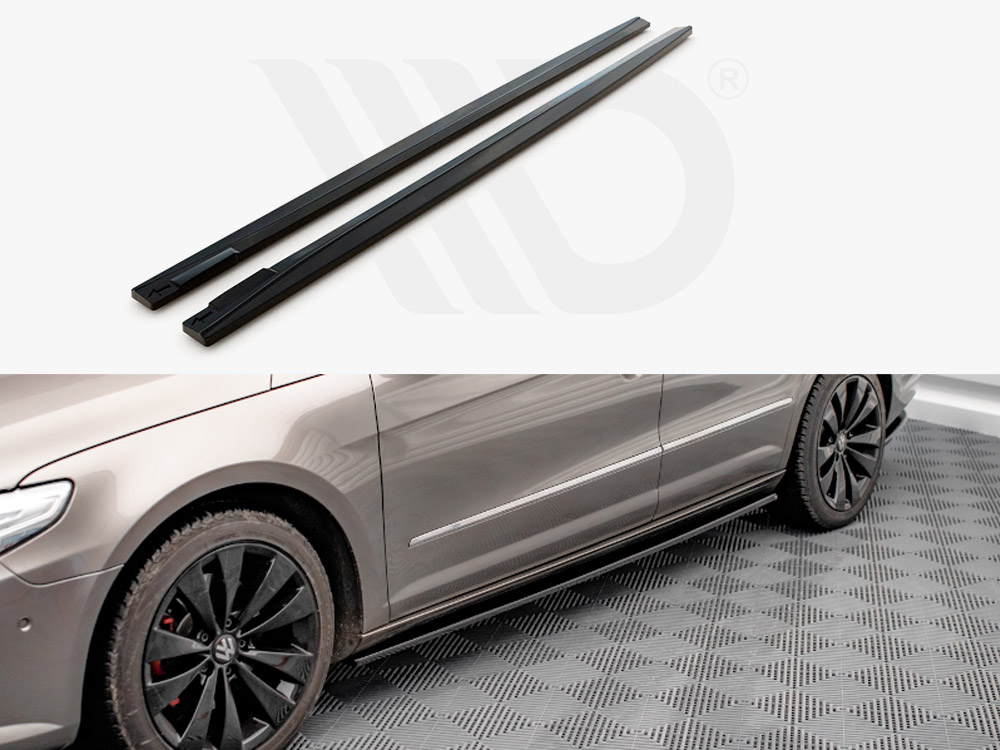 Maxton Design Gloss Black Side Skirts Diffusers V.2 VW Passat Cc (2008-2012), view 1