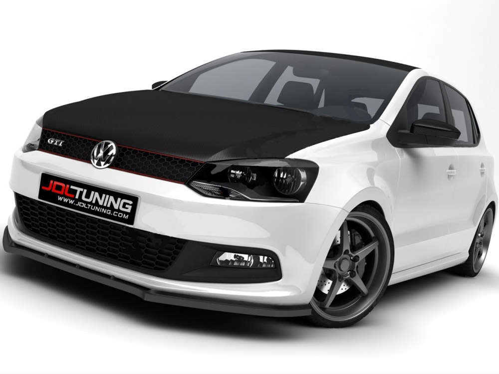 Maxton Design Gloss Black Front Splitter VW Polo Mk5 GTI, view 1