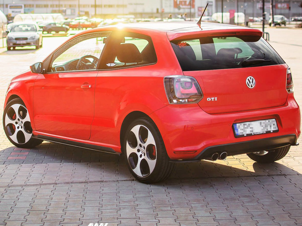 Maxton Design Gloss Black Rear Side Splitters Volkswagen Polo Mk5 GTI 6R Pre-Facelift (2009-2014), view 1