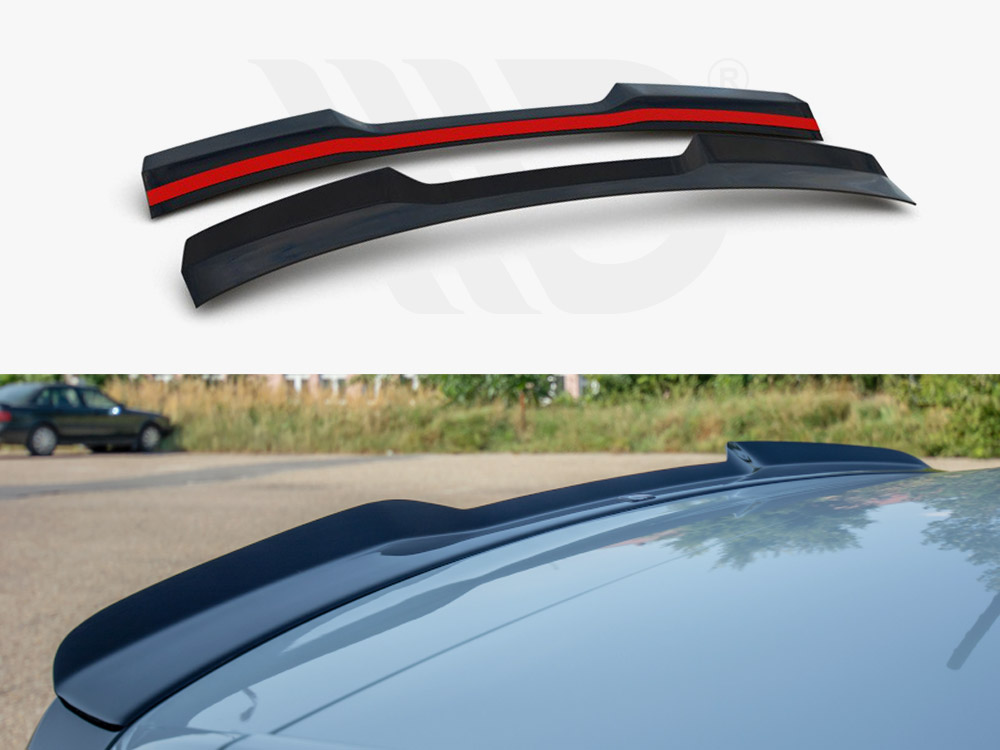 Maxton Design Gloss Black Spoiler Extension VW Polo Mk6 GTI (2017-2021), view 1