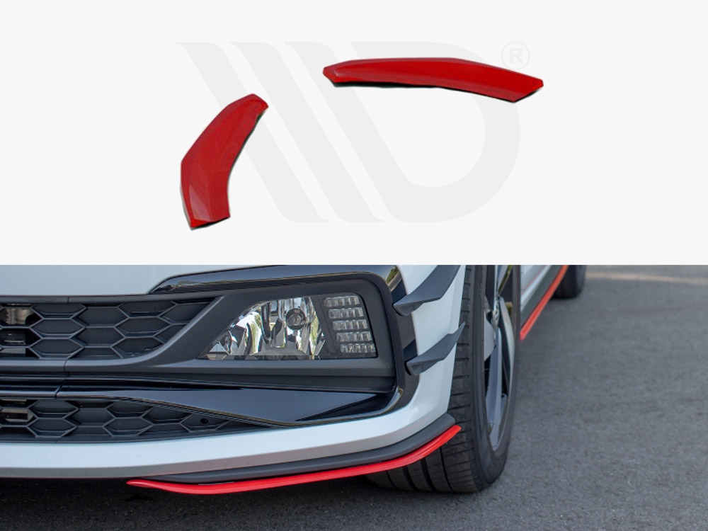 Maxton Design Gloss Black Front Splitter V.5 VW Polo Mk6 GTI (2017-2021), view 1