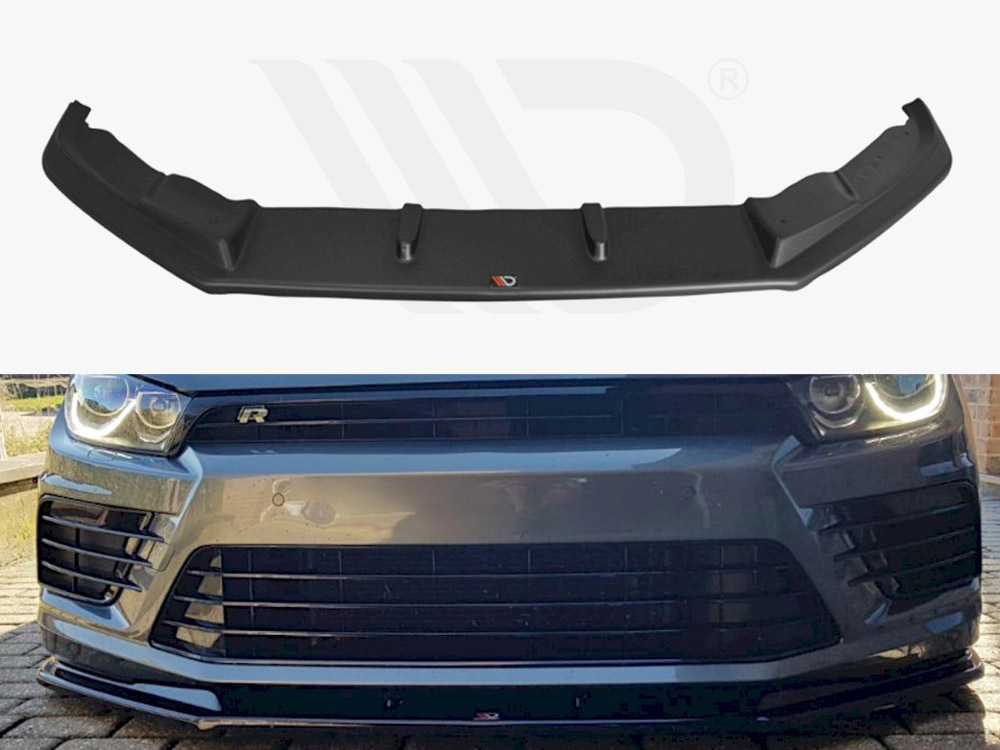 Maxton Design Gloss Black Front Splitter V.1 Volkswagen Scirocco Mk3 R Facelift (2014-2017), view 1