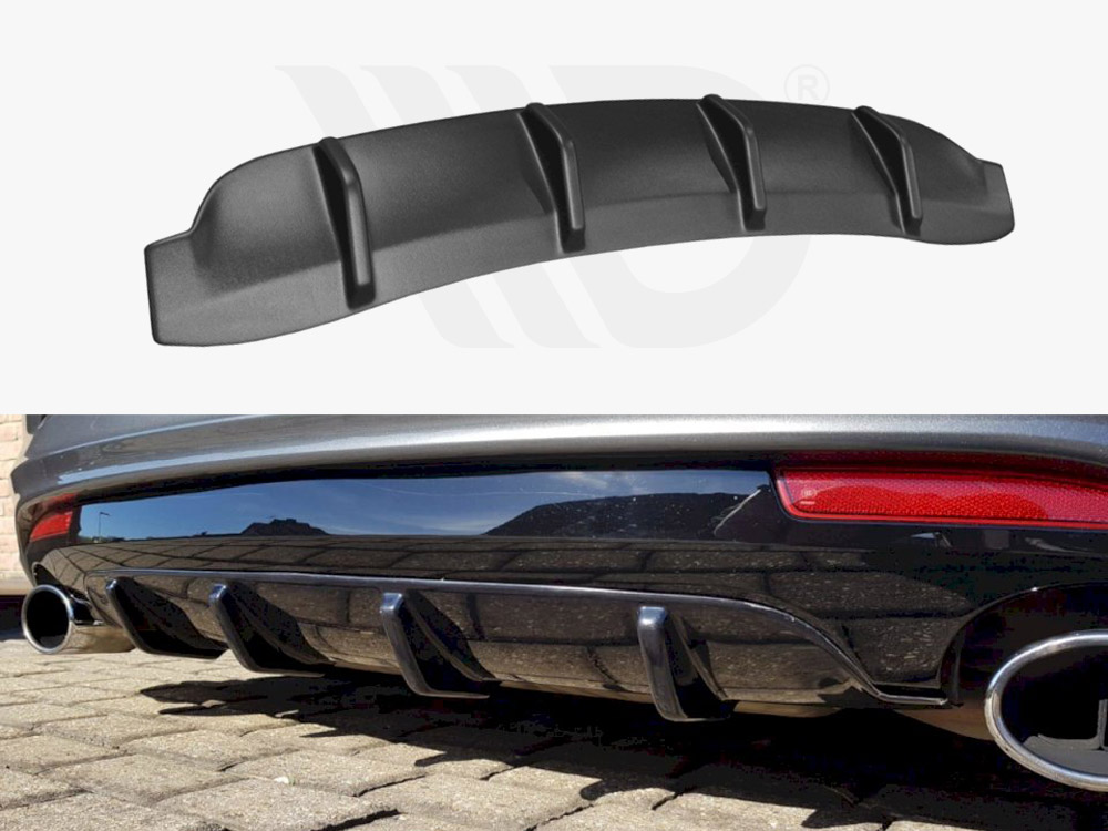 Maxton Design Gloss Black Rear Diffuser VW Scirocco Mk3 R Facelift (2014-2017), view 1