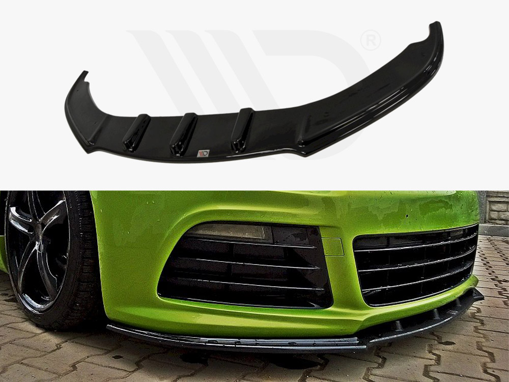 Maxton Design Gloss Black Front Splitter VW Scirocco R, view 1