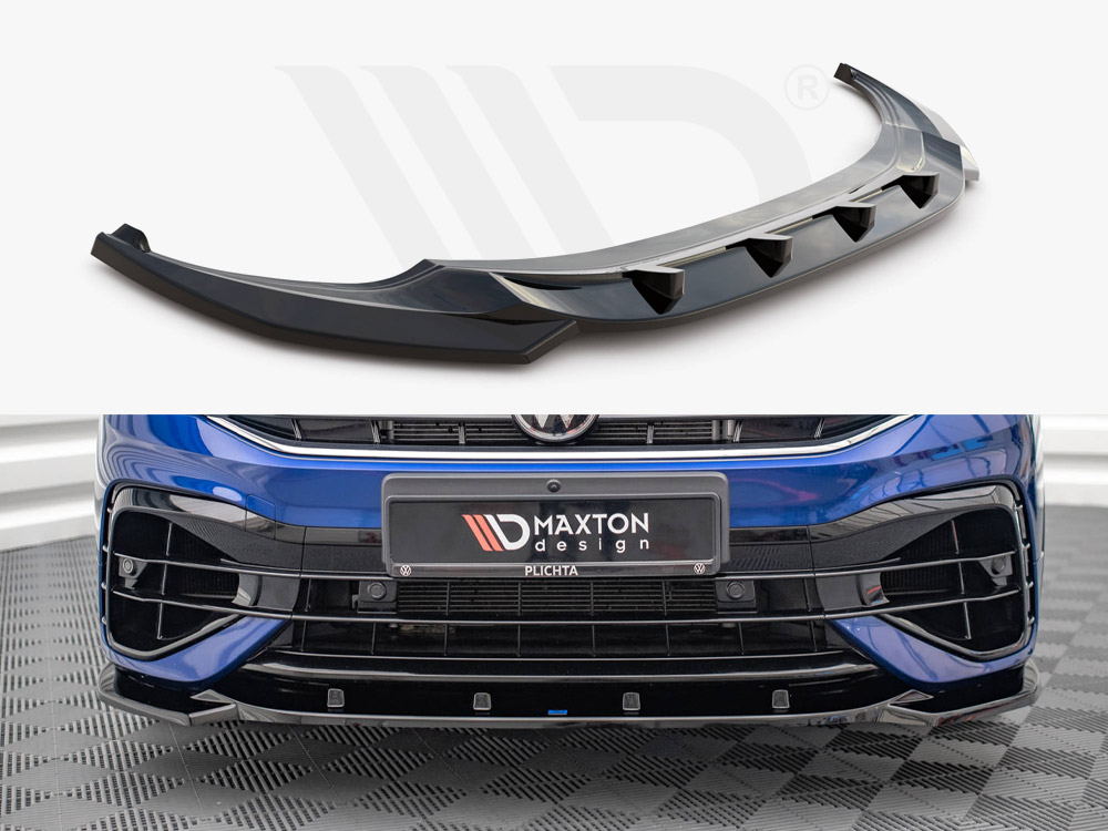 Maxton Design Gloss Black Front Splitter V.3 VW Tiguan R / R-Line Mk2 Facelift (2020-), view 1