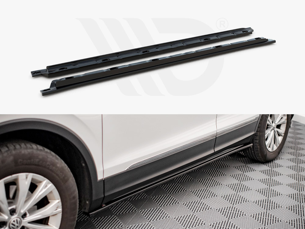 Maxton Design Gloss Black Side Skirts Diffusers VW Tiguan Mk2 (2015-2020), view 1