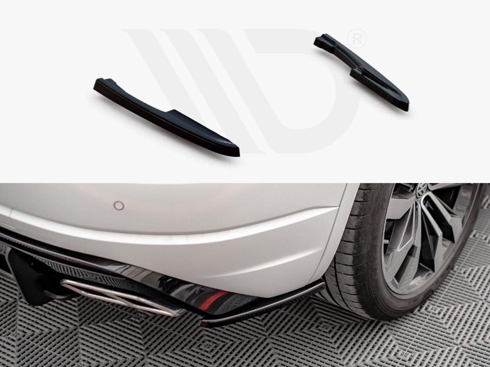 Maxton Design Gloss Black Rear Side Splitters VW Touareg R-Line Mk3 (2018-), view 1