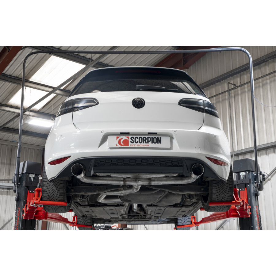 Scorpion Cat-back Exhaust System - Golf Mk7 GTD – Polished Daytona Trims - (SVWS067), view 1